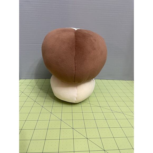 Mushroom Plush Brown Tan Cute Kawaii Face 8”x 8” Pillow Soft Stuffed Toy - Picture 2 of 6